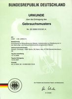 Urkunde Gebrauchsmuster zur Behandlung von Wasser, 2007